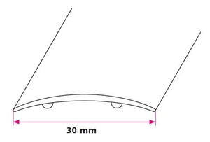 30 mm. buet overgangsprofil - selvklæbende 
