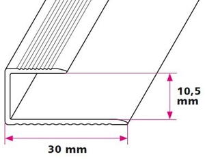 9-10,5 mm. Afslutningsprofil - u/huller 