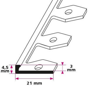 3 mm. flex afslutningsprofil - midthullet 
