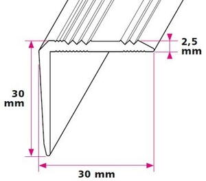 30x30 mm. vinkelprofil - u/huller 
