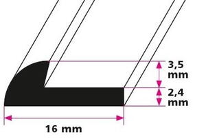 Trappeafslutning til 3,2 mm. linoleum - midthullet 