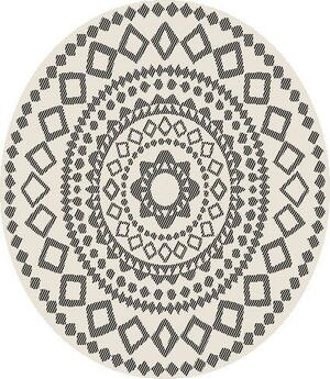 Udendørs rundt tæppe, Ornament Night Ø 200 cm.