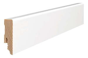Hvidt fodpanel til parketgulv, 16 x 58 mm. (vandresistent) 