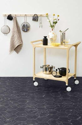 Tarkett Iconik Trend 240 - Nero Bianco Hexagon, Grey