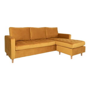 Firenze Sofa, Sennepsgul velour med træben 