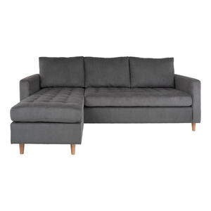 Firenze Sofa, Mørkegrå fløjl med træben 
