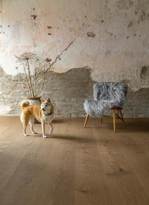 Bjelin hærdet eg, LERHAMN bred planke, mørkebrun hårdvoks-olie 