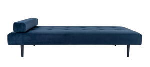 Capri Daybed, mørkeblåt velour med sorte ben 