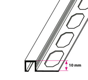 Klinkeprofiler, Firkant afslutning - u/huller - 10 mm.