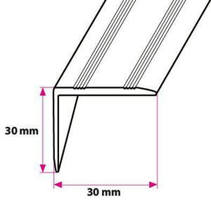 30 x 30 mm Vinkelprofil u/huller 