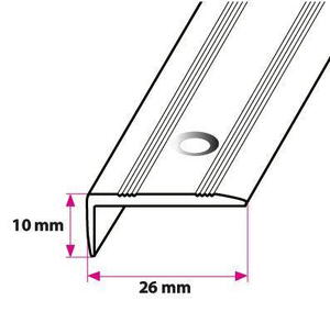 26 x 10 mm Vinkel Mat Alu