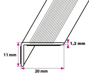 20 x 11 mm Vinkel Mat Alu