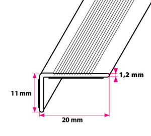 20 x 11 mm Vinkel Sort