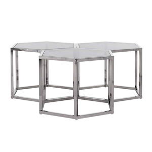 Sofabord Penta sølv, sæt af 3 stk.