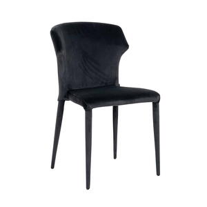 Stol piper antraciet fløjl brandhæmmende