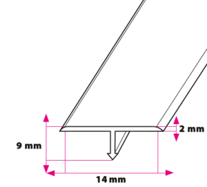 14 x 9 mm T-profil - u/huller 