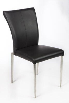 E40C - Stol i sort læder 