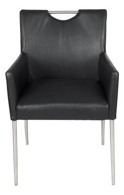 E-40D-A - Stol i sort læder 