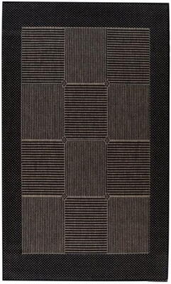 Kreatex - Fladvævet Spanish Collection, Malaga Sort/Mocca - REST 133X190 CM