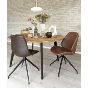 Vase, ravbrunt mundblæst glas