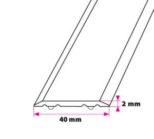 40 x 2 mm Flad selvklæbende overgang
