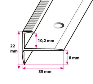 Trappeafslutning 10,2 mm - midthullet