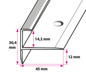 Trappeafslutning 14,2 mm - midthullet