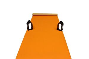 Orange Løber i nålefilt - 1 meter bredde - REST 390X100 CM