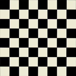 Vinylgulv - Plaza Damier sort/hvid skaktern - REST 320X400 CM