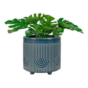 Urtepotte i blå keramik