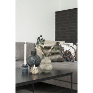 Vase i grå keramik m. riller