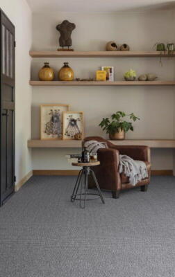 Billigt gulvtæppe - Elba antracit - REST 390X400 CM