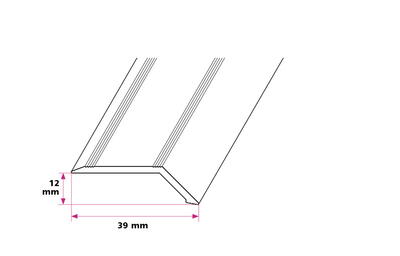 10-13 mm. overgangsprofil med næb - midthullet 