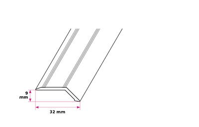 6-9 mm. overgangsprofil med næb - midthullet 