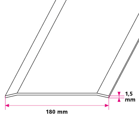 180 mm. overgangsprofil - selvklæbende
