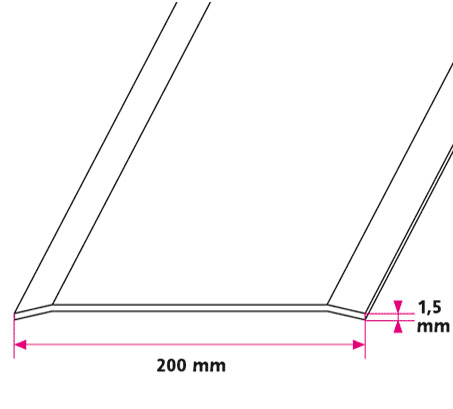 200 mm. overgangsprofil - u/huller