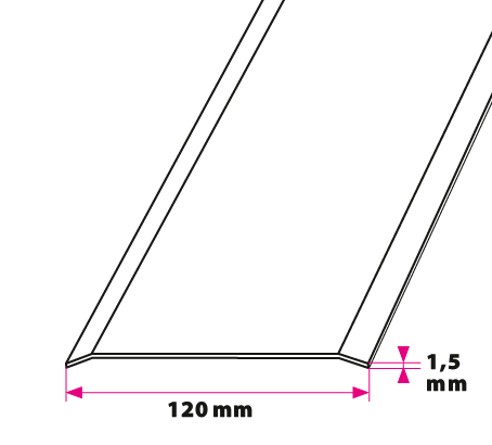 120 mm. overgangsprofil - u/huller