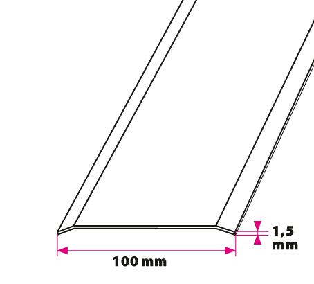 100 mm. overgangsprofil - u/huller