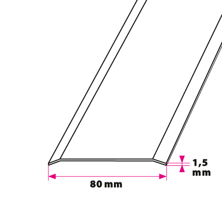 80 mm. overgangsprofil - u/huller