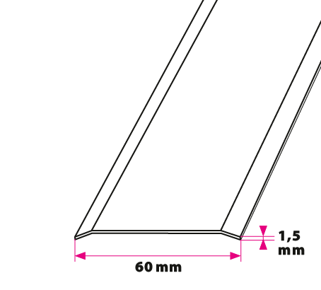 60 mm. overgangsprofil - u/huller