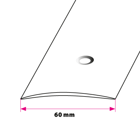 60 mm. buet overgangsprofil - midthullet