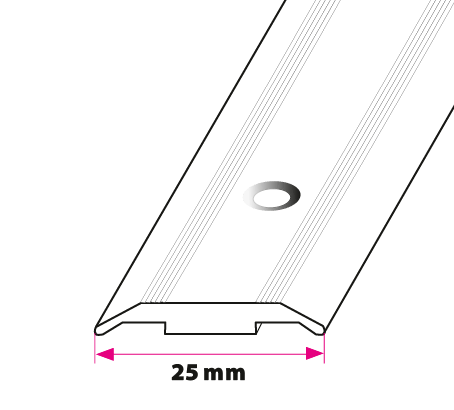 25 mm. flad overgangsprofil - midthullet