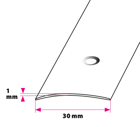 30 mm. buet overgangsprofil - midthullet
