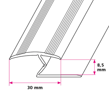 30 mm. Z profil - midthullet