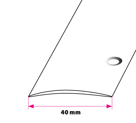 40 mm. buet overgangsprofil - sidehullet