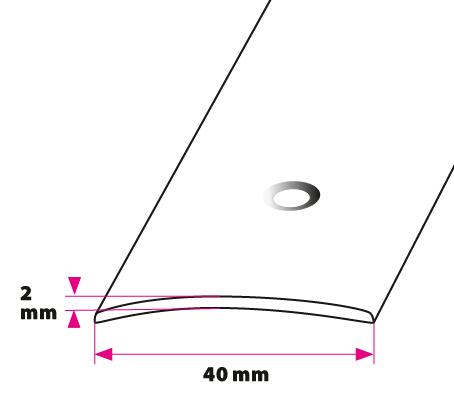 40 mm. buet overgangsprofil - midthullet