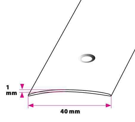 40 mm. buet overgangsprofil - midthullet