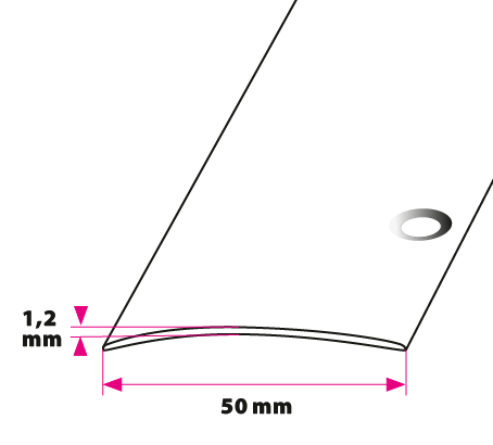 50 mm. buet overgangsprofil - sidehullet