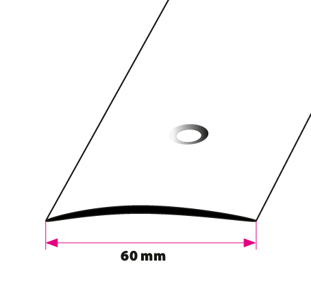 60 mm. buet overgangsprofil - midthullet
