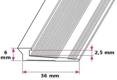2,5 mm. afslutningsprofil - midthullet 
